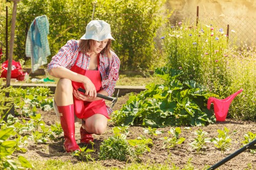 First aid and emergency response kit at a gardening site